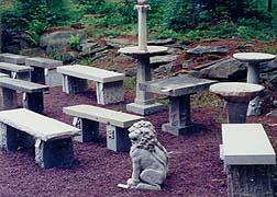 carved limestone garden ornaments and benches