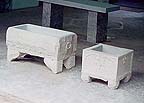 stone carved planters