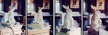 Stone carving process, from stone to sculpture